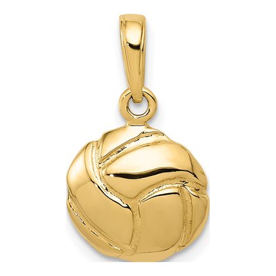 14K Yellow Gold Volleyball Pendant