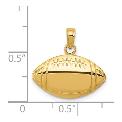 14K Yellow Gold Football Pendant – view 5