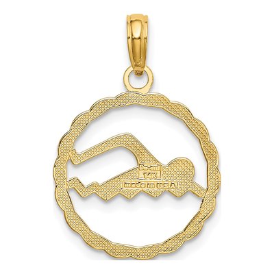 14K Yellow Gold Swimming Pendant – view 4