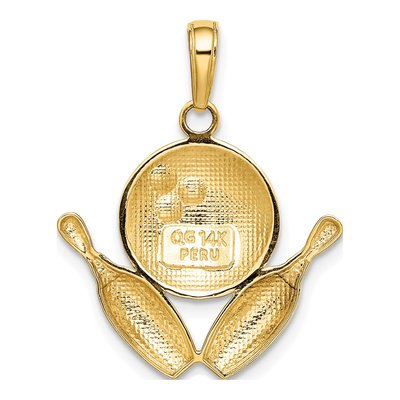 14K Yellow Gold Bowling Pins Ball Charm – view 4