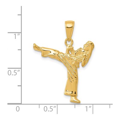 14K Yellow Gold Girl Karate Pendant – view 5