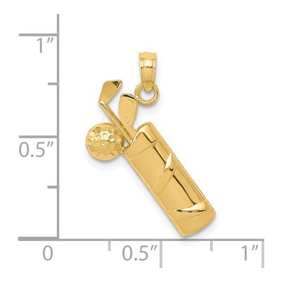 14K Yellow Gold Golf Bag Pendant – view 5