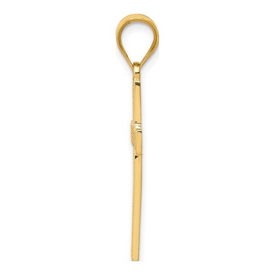 14K Yellow Gold Cross Textured Pendant – view 3