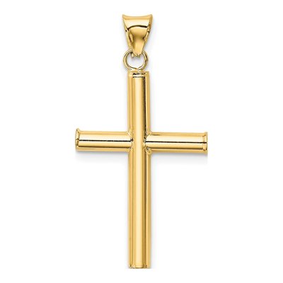 14K Yellow Gold Hollow Cross Pendant – view 3
