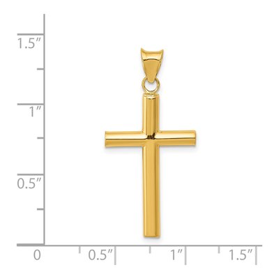 14K Yellow Gold Hollow Cross Pendant – view 4