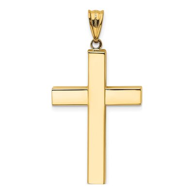 14K Yellow Gold Hollow Cross Pendant – view 4