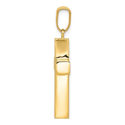 14K Yellow Gold Hollow Cross Pendant – view 3