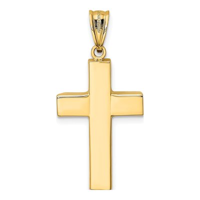 14K Yellow Gold Hollow Cross Pendant – view 4