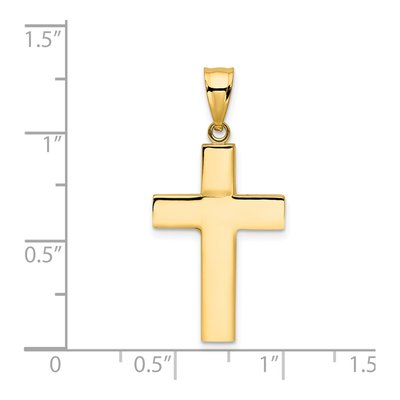 14K Yellow Gold Hollow Cross Pendant – view 5