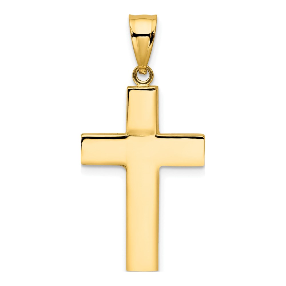 14K Yellow Gold Hollow Cross Pendant