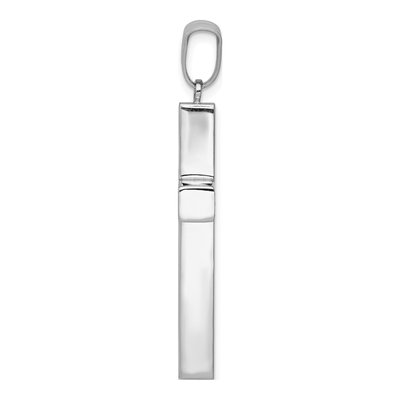 14K White Gold Hollow Cross Pendant – view 3