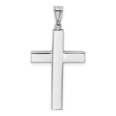 14K White Gold Hollow Cross Pendant – view 4