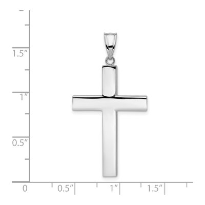 14K White Gold Hollow Cross Pendant – view 5