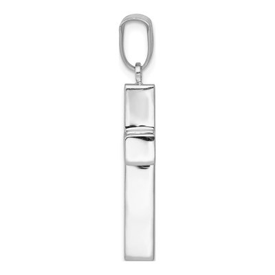 14K White Gold Hollow Cross Pendant – view 3