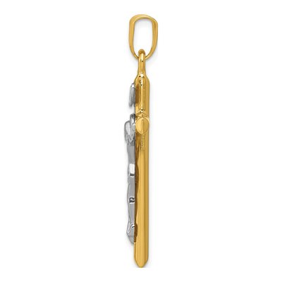 14K Two-Tone Gold INRI Crucifix Pendant – view 3