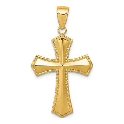 14K Yellow Gold Passion Cross Pendant