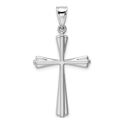 14K White Gold Cross Pendant