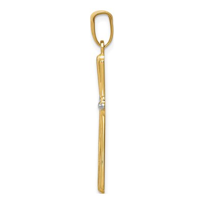 14K Yellow Gold Diamond-Cut Cross Pendant – view 3