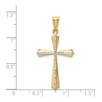 14K Yellow Gold Diamond-Cut Cross Pendant – view 4