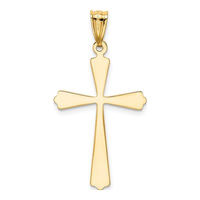 14K Yellow Gold Diamond-Cut Cross Pendant – view 5