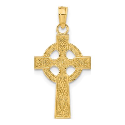 14K Yellow Gold Celtic Cross Pendant