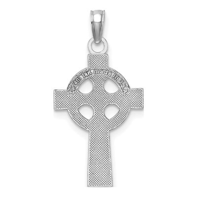 14K White Gold Celtic Cross Pendant – view 4