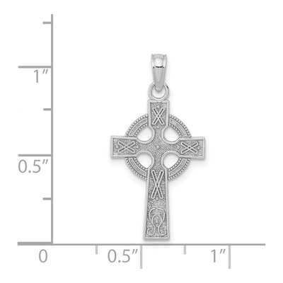 14K White Gold Celtic Cross Pendant – view 5