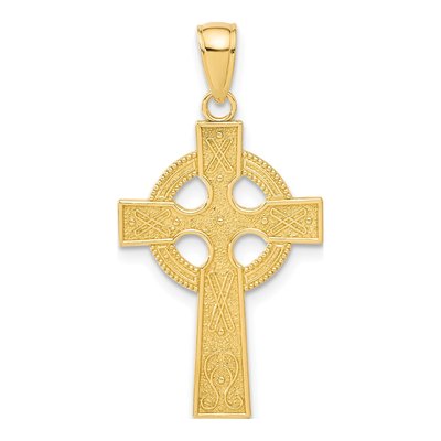 14K Yellow Gold Celtic Cross Pendant