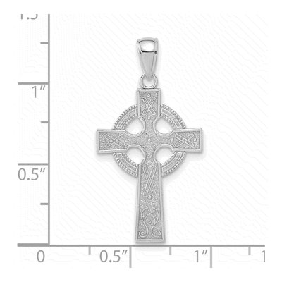 14K White Gold Celtic Cross Pendant – view 5