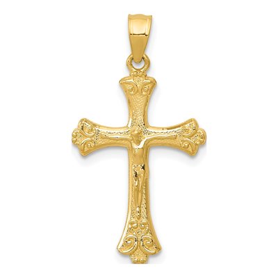 14K Yellow Gold Crucifix Pendant