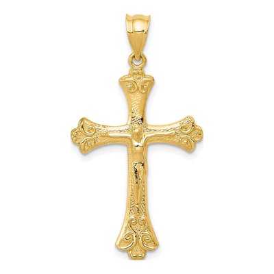 14K Yellow Gold Crucifix Pendant