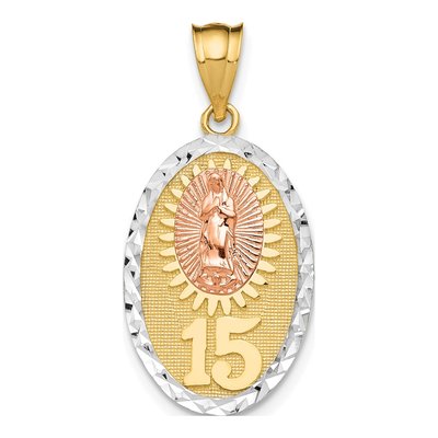 14K Two-Tone Gold Our of Guadalupe Pendant