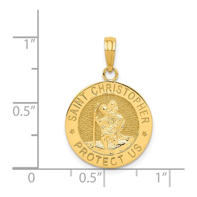 14K Yellow Gold Saint Christopher Medal Pendant – view 5