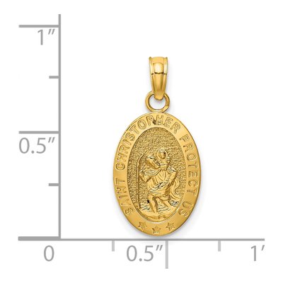 14K Yellow Gold Saint Christopher Medal Pendant – view 4