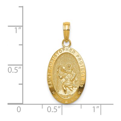 14K Yellow Gold Saint Christopher Medal Pendant – view 5