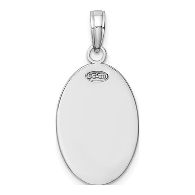 14K White Gold Saint Christopher Oval Pendant – view 4