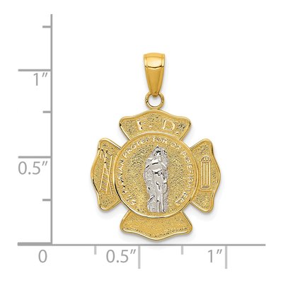 14K Two-Tone Gold Saint Florian Medal Pendant – view 5