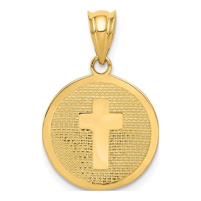 14K Yellow Gold Reversible Cross Communion Charm