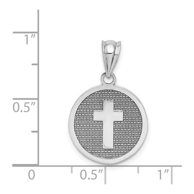 14K White Gold Reversible Cross Communion Charm – view 4