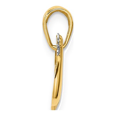 14K Yellow Gold Diamond-Cut Dove Pendant – view 3