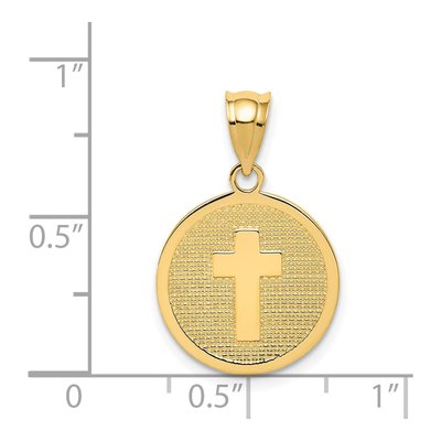 14K Yellow Gold Reversible Cross GOD Bless Charm – view 5