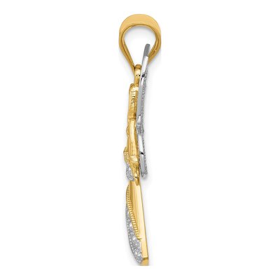 14K Two-Tone Gold Filigree Angel Pendant – view 3