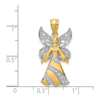 14K Two-Tone Gold Filigree Angel Pendant – view 5