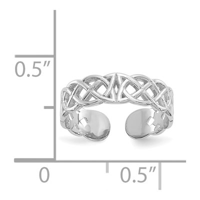 14K White Gold Celtic Knot Toe Ring – view 4