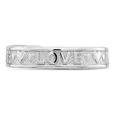 14K White Gold LOVE Hearts Toe Ring – view 6