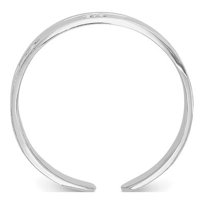 14K White Gold Hearts Toe Ring – view 3