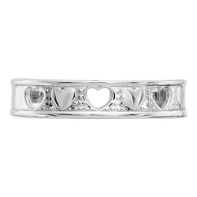 14K White Gold Hearts Toe Ring – view 6