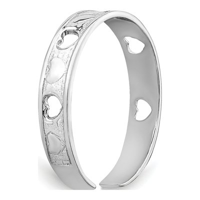 14K White Gold Hearts Toe Ring – view 8