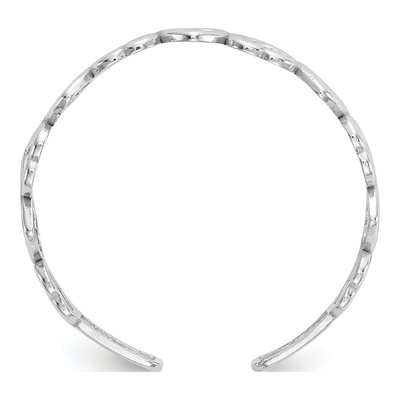 14K White Gold Open Hearts Toe Ring – view 3