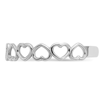 14K White Gold Open Hearts Toe Ring – view 5